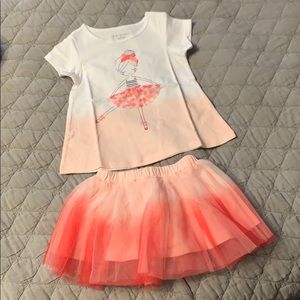 Little girl ballerina skirt/shirt set